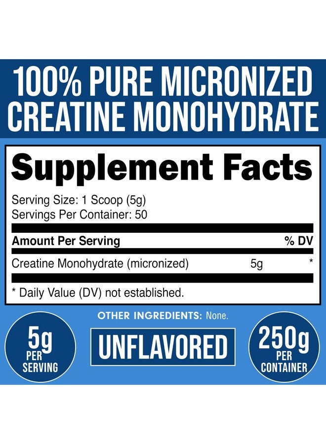 Bucked Up Pure Micronized Creatine Monohydrate for Women and Men - Easy to Mix and Unflavored - 5G Per Serving - 50 Servings - 250 Grams Per Container - Image 2