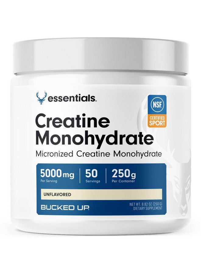 Bucked Up Pure Micronized Creatine Monohydrate for Women and Men - Easy to Mix and Unflavored - 5G Per Serving - 50 Servings - 250 Grams Per Container - Image 1