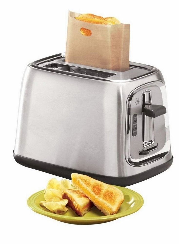 Excefore Non Stick Toaster Bags, Reusable Snack Sandwiches Toaster Bags for Microwave Oven Toaster Grill and Griddle (Heat Resistant) 10 Pack  - Image 3