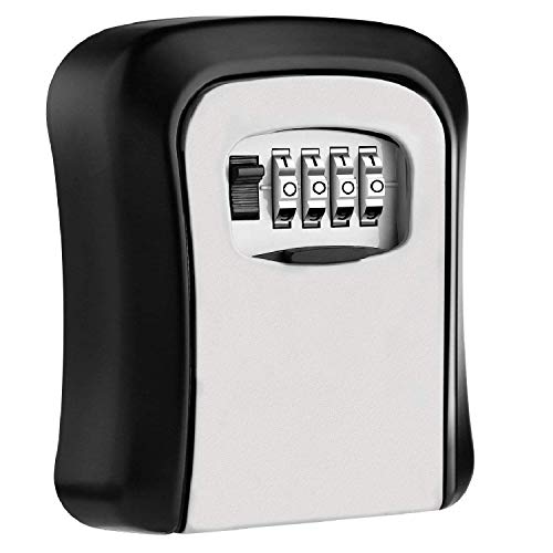 Techzere Combination Key Safe Lock Box - Outdoor Storage With Code Password Security Lock (Black & White) - Image 1