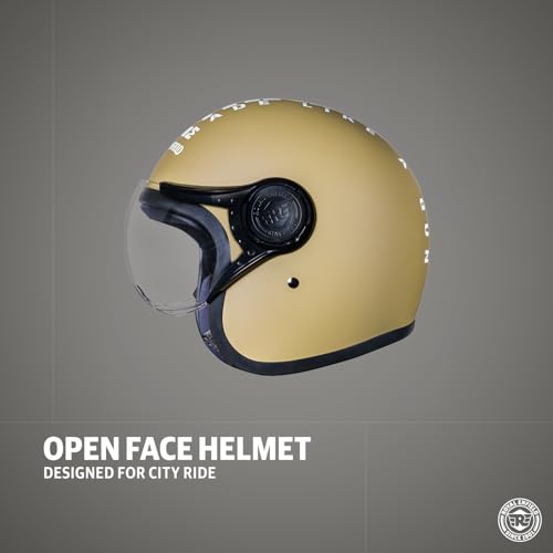 Royal Enfield Open Face MLG Riding Helmet with Clear Visor Matt Desert Storm, Size: M( 57-58Cm) Impact Protection, Excellent Scratch Resistance, Anti-Microbial Fabric - Image 4