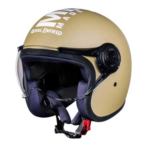 Royal Enfield Open Face MLG Riding Helmet with Clear Visor Matt Desert Storm, Size: M( 57-58Cm) Impact Protection, Excellent Scratch Resistance, Anti-Microbial Fabric - Image 2