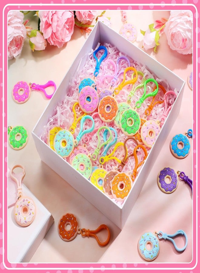 Jadive 72 Pcs Sweet Donut Party Favors Keychain Doughnut Theme Birthday Party Decorations Pendant Ornament for Christmas Boy Girl Gift Souvenirs Reward Treat Goodie Bag Fillers, 18 Colors - Image 5