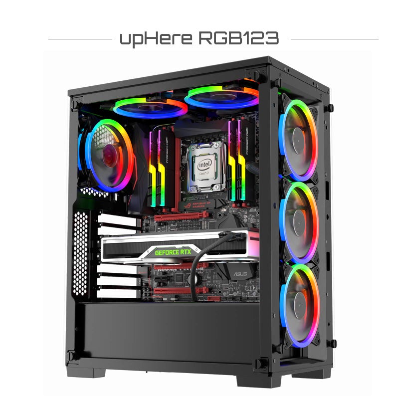 upHere 120mm RGB Series Case Fan,Quiet Edition High Airflow LED Case Fan for PC Cases-5 Pack - Image 5