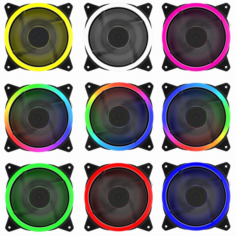 upHere 120mm RGB Series Case Fan,Quiet Edition High Airflow LED Case Fan for PC Cases-5 Pack - Image 3