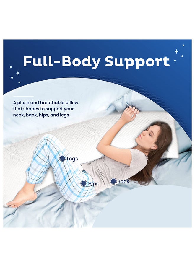 Hotel Linen Klub Krude Long Body Pillow 1pc, Fabric: 100% Polyester 85 GSM Microfiber 1 cm Stripe Super Soft, Filling: 1300 gm Hollow Fiber Comfort, Breathable & Ultra Soft Size: 45 x 120 cm, Color: Light Grey  - Image 5