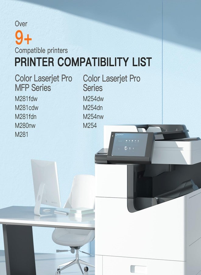 E-Z Ink Compatible Toner Cartridge Replacement for HP 202A 202X CF500X CF500A to use with Color Laserjet Pro MFP M281fdw M281cdw M281fdn M254dw M254 M281 (2 Black Cyan Magenta Yellow, 5-Pack) - Image 4