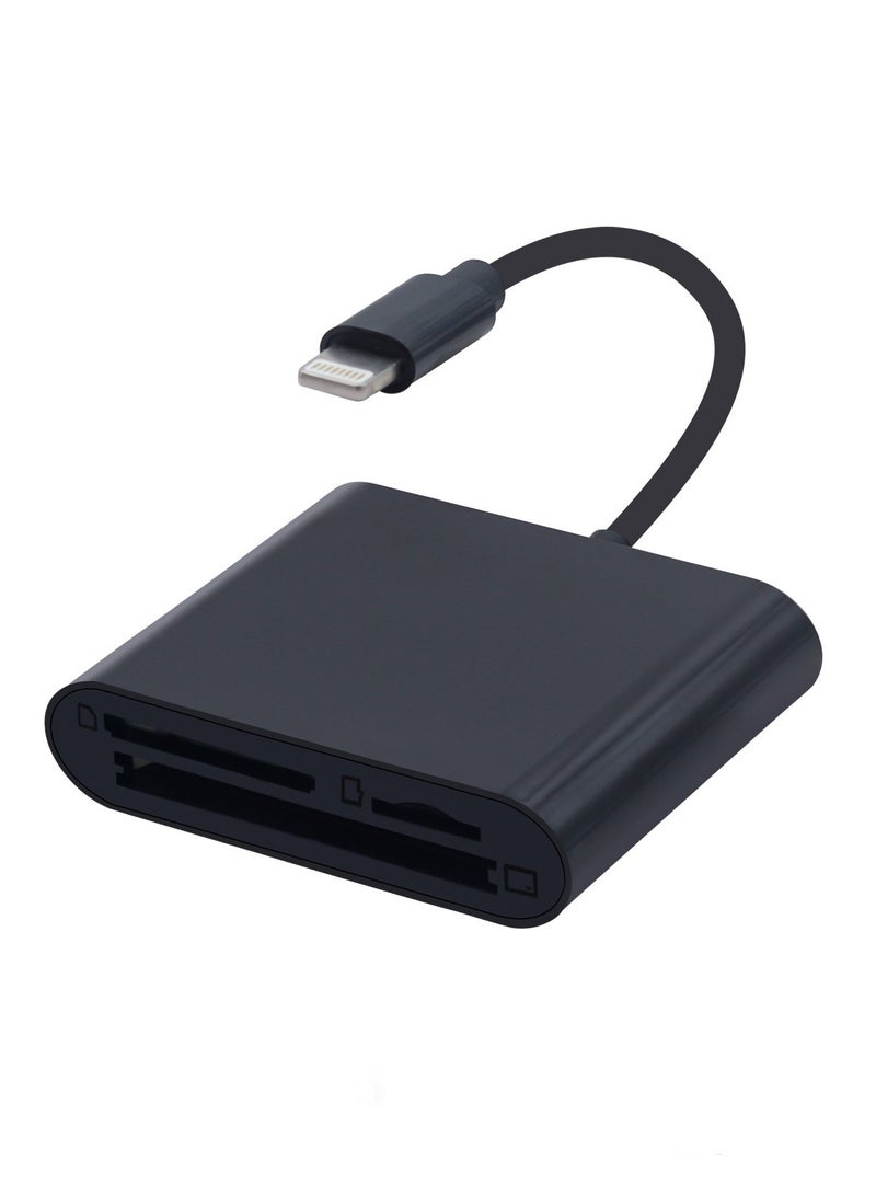 NANAO 3 in 1 Micro SD TF CF Memory Card Adapte,Lightning  To SD & TF &CF Card  Slot Reader For Iphone/Ipad, Trail Camera Viewer SD Card Reader, Plug And Play  - Image 1