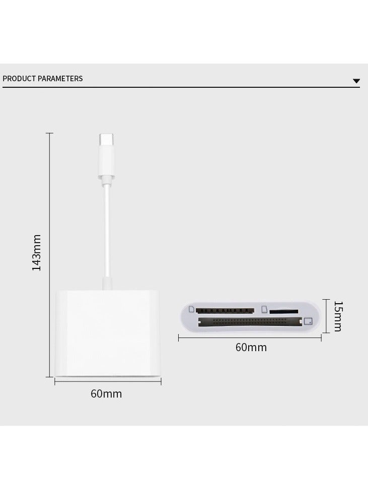 NANAO 3 in 1 Micro SD TF CF Memory Card Adapte,Lightning  To SD & TF &CF Card  Slot Reader For Iphone/Ipad, Trail Camera Viewer SD Card Reader, Plug And Play  - Image 3