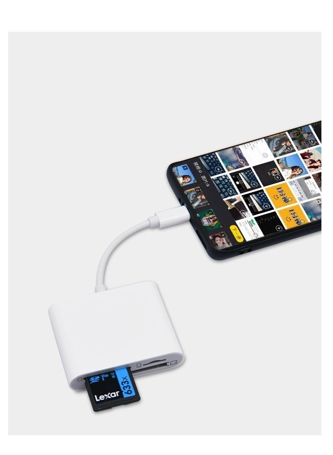 NANAO 3 in 1 Micro SD TF CF Memory Card Adapte,Lightning  To SD & TF &CF Card  Slot Reader For Iphone/Ipad, Trail Camera Viewer SD Card Reader, Plug And Play  - Image 4