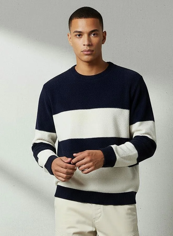 Lee Copper Men Regular Fit Striped Sweater