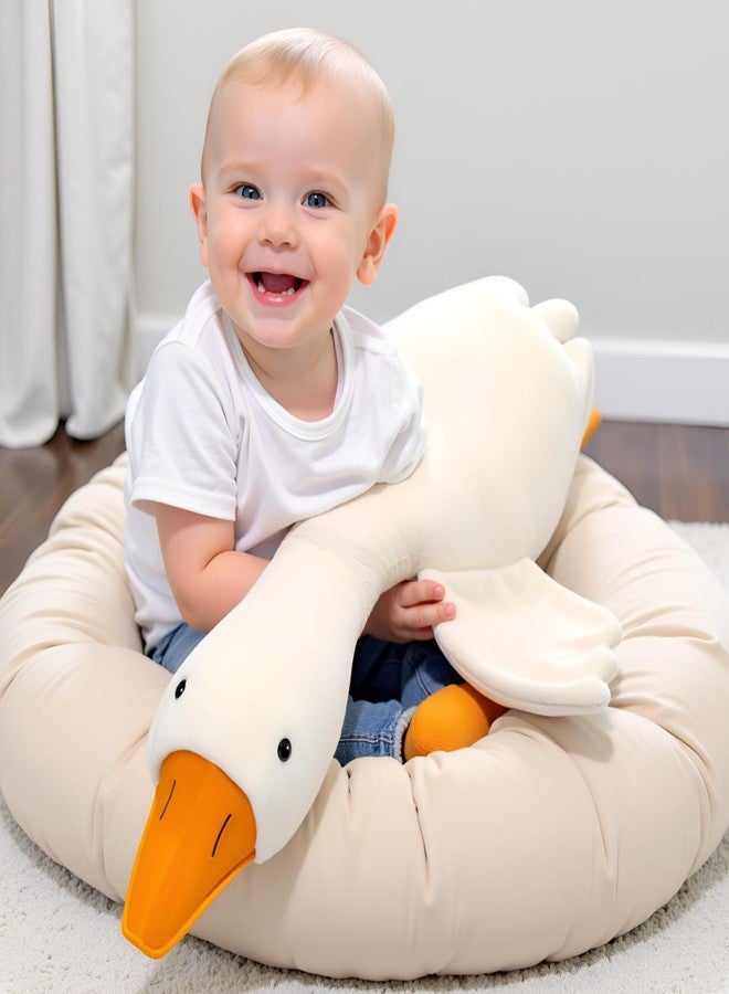 Ryttir Giant Goose Plush - 35" Extra Soft Goose Stuffed Animal Hugging Pillow with Rotund Belly, Safety Nursery Decor & Sensory Comfort Toy, Cuddle Companion for Kids (Gender Neutral Gift) - Image 4