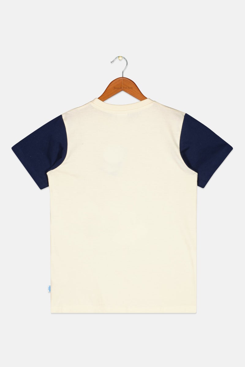 MICKEY MOUSE تي شيرت قصير الأكمام بألوان مطبوعة للأولاد، لون أبيض فاتح - Image 2