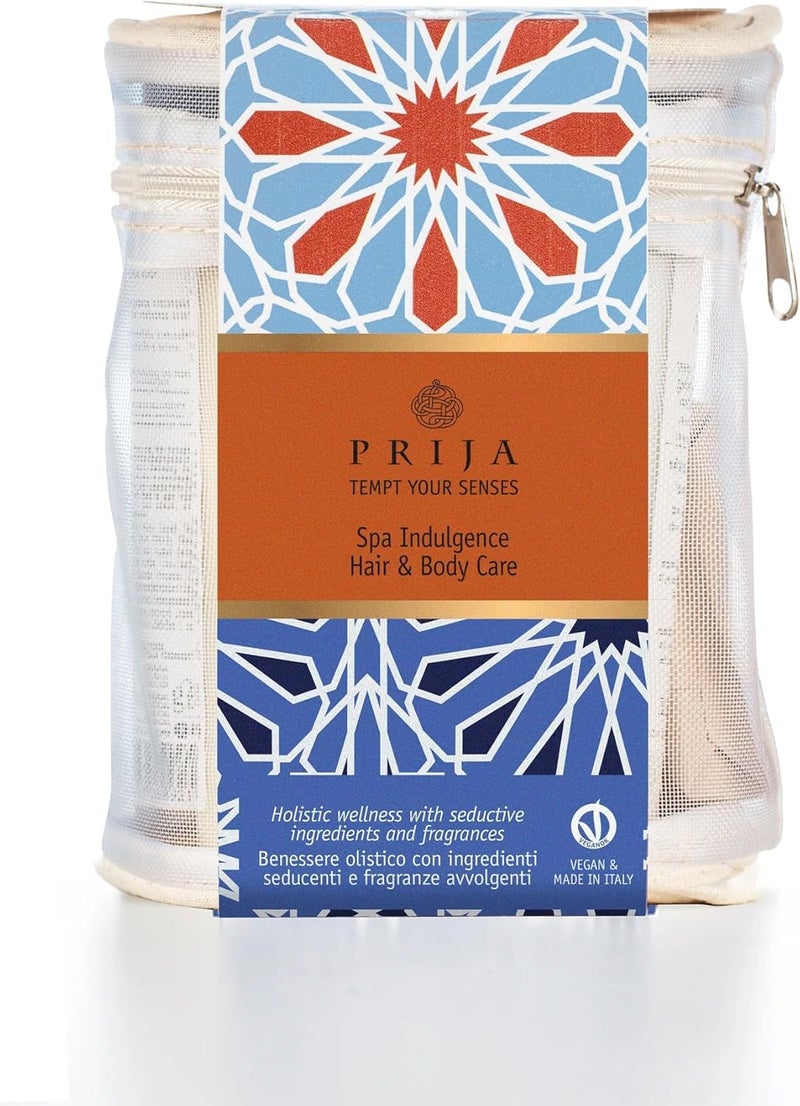 Prija Luxurious Carry On Kit for Hair and Body with Cleansers and RinseOff Cosmetics Premium Gift Set with Travel Sized Products for Hair and Body Care 6 Products