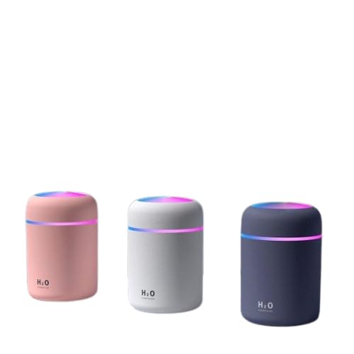 ONISHOMES ONISHOMES Portable Night Light Quiet Auto Shut Off 2 Mist Modes Colorful Cool 300mL Car Mist Mini Humidifier Aroma Essential USB Personal Desktop Cool Humidifier for Car Office Room Bedroom - Image 1