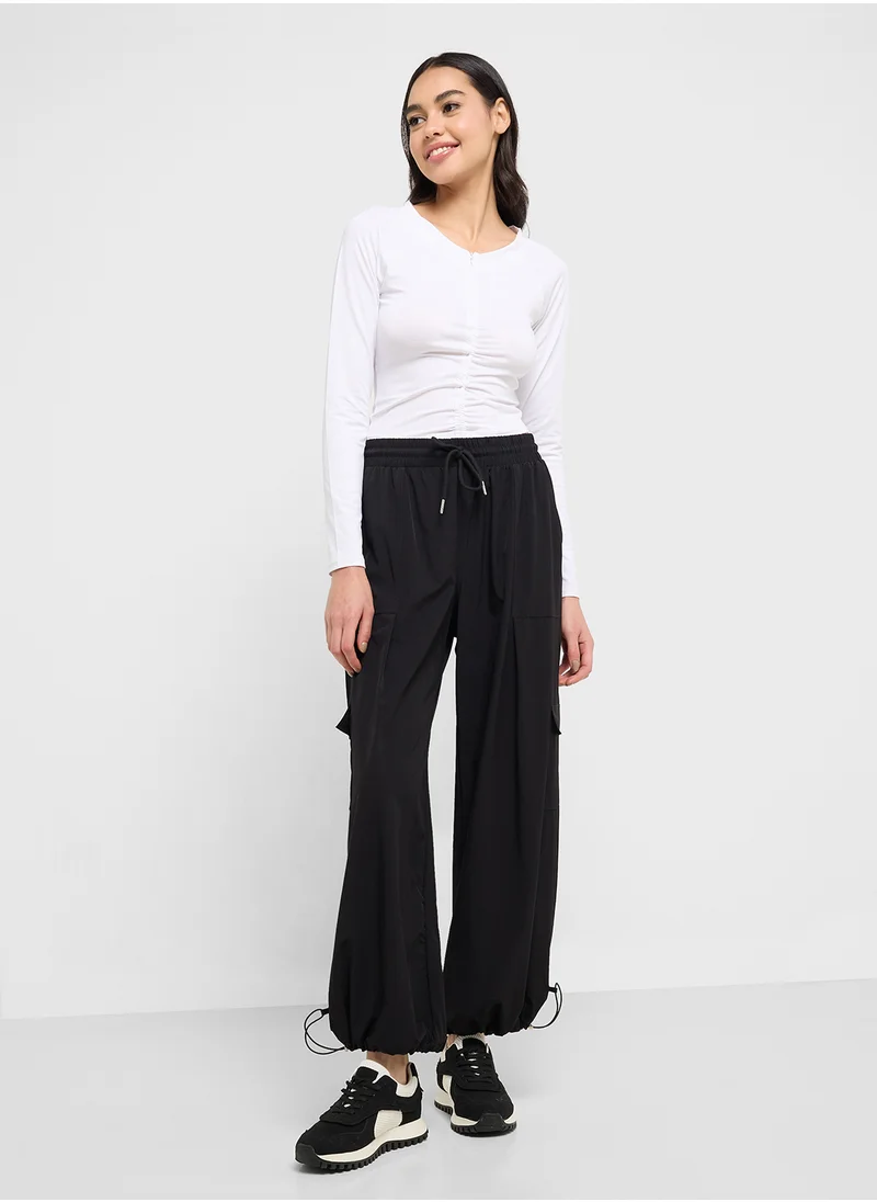 FRWD Elasticised Waist Parachute Pants