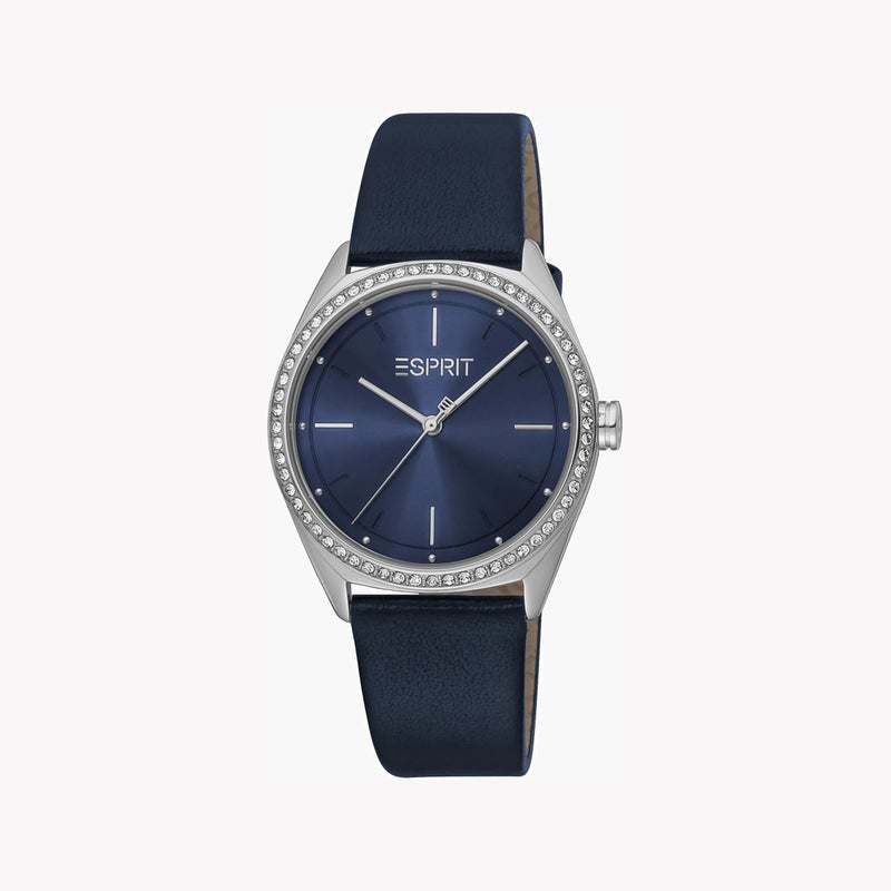 ESPRIT Women's Blue Leather Watch, Blue Dial|ES1L289L0025 - Image 2