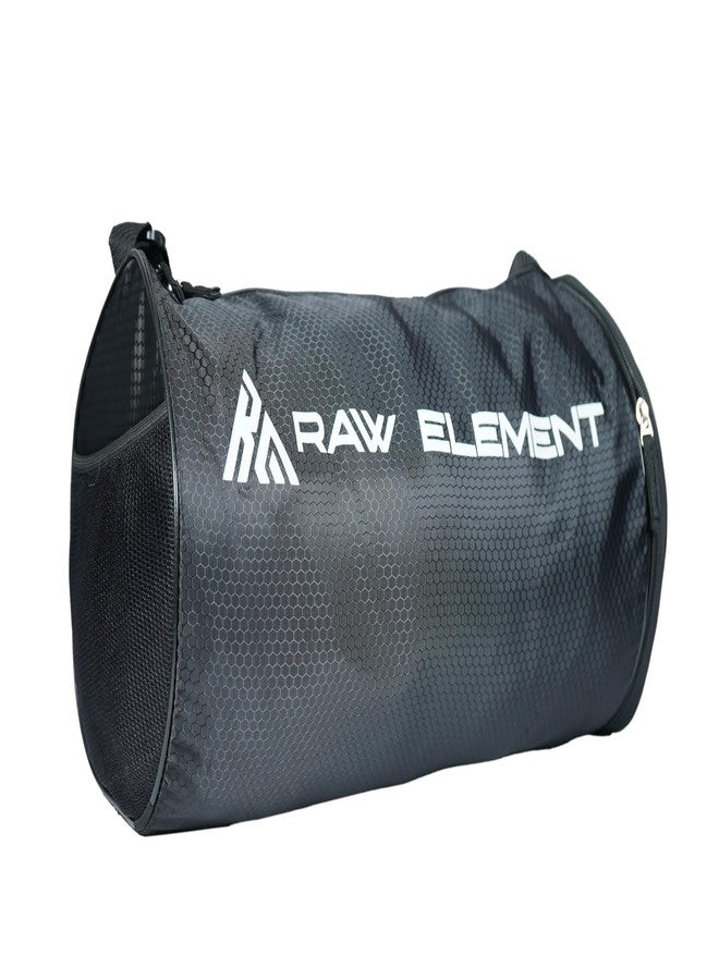 RAW ELEMENT 20L Unisex Waterproof Gym & Travel Duffel Bag with Adjustable Strap, Side Handle, Spacious, Lightweight & Easy Carry (Black) - Image 4