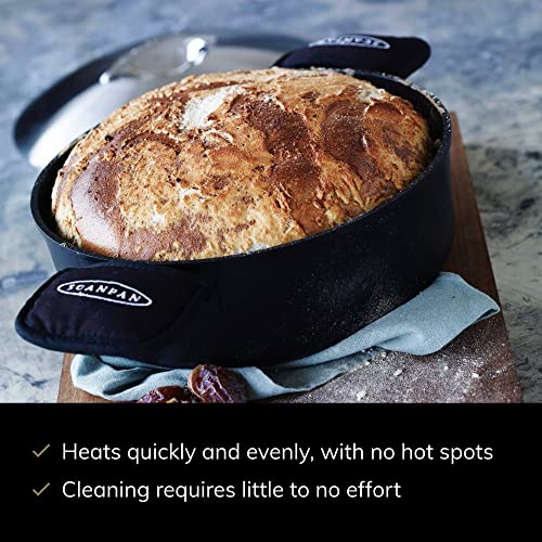 Scanpan Professional 4 1/2 qt Nonstick Low Sauce Pot with Lid - Compatible with All Cooktops, Induction Ready, Metal Utensil Safe, Oven Safe to 500°F, Dishwasher Safe - Image 5