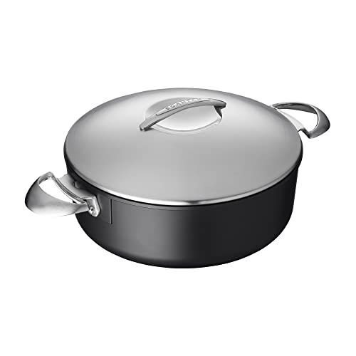 Scanpan Professional 4 1/2 qt Nonstick Low Sauce Pot with Lid - Compatible with All Cooktops, Induction Ready, Metal Utensil Safe, Oven Safe to 500°F, Dishwasher Safe - Image 1