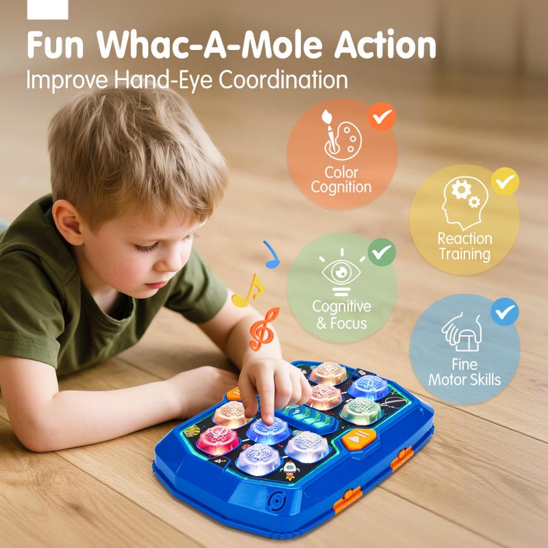 hahaland Toys for Ages 5-7 - Interactive Whack A Game with Sound and Light Stem Montessori Toy for Kids Age 3 4 5 6 7 Years Old Christmas Birthday Gifts for Smart Kids Stocking Stuffers - Image 2