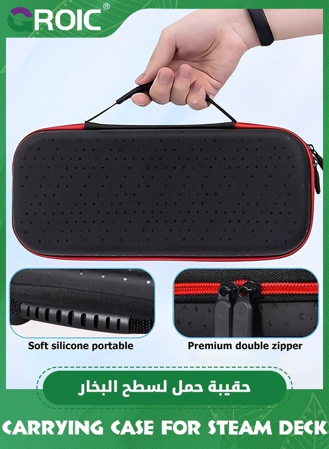 GROIC Black Carrying Case for Steam Deck Wi-Fi/5G/FOUNDERS EDITION, GAMING HANDHELD Portable Hard Shell Pouch Travel Game Bag Accessories Holds 4 Cartridge  - Image 5