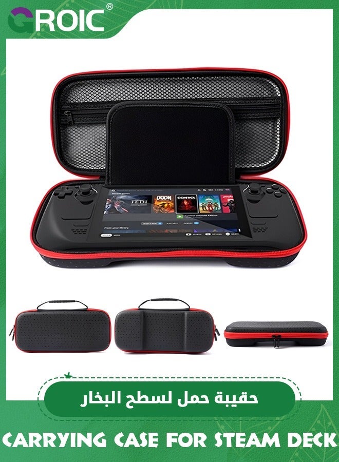 GROIC Black Carrying Case for Steam Deck Wi-Fi/5G/FOUNDERS EDITION, GAMING HANDHELD Portable Hard Shell Pouch Travel Game Bag Accessories Holds 4 Cartridge  - Image 1