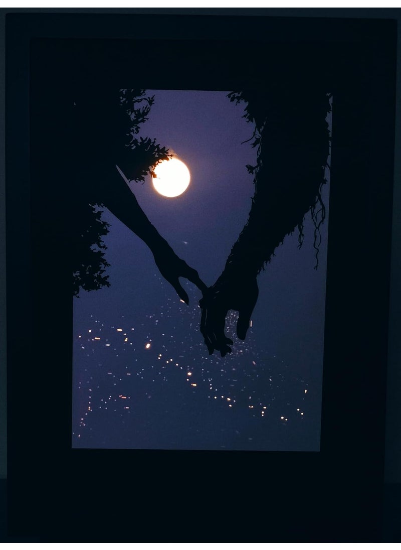 LightMask - Beyond Imagination LED Photo Frame Lightbox Wall Art Natures Bond of Love Romantic Couples Hands in Nature 116x156 Inch Shadowbox Decor with LED Bedroom Living Room Wall Art Light Art Decor  - Image 1