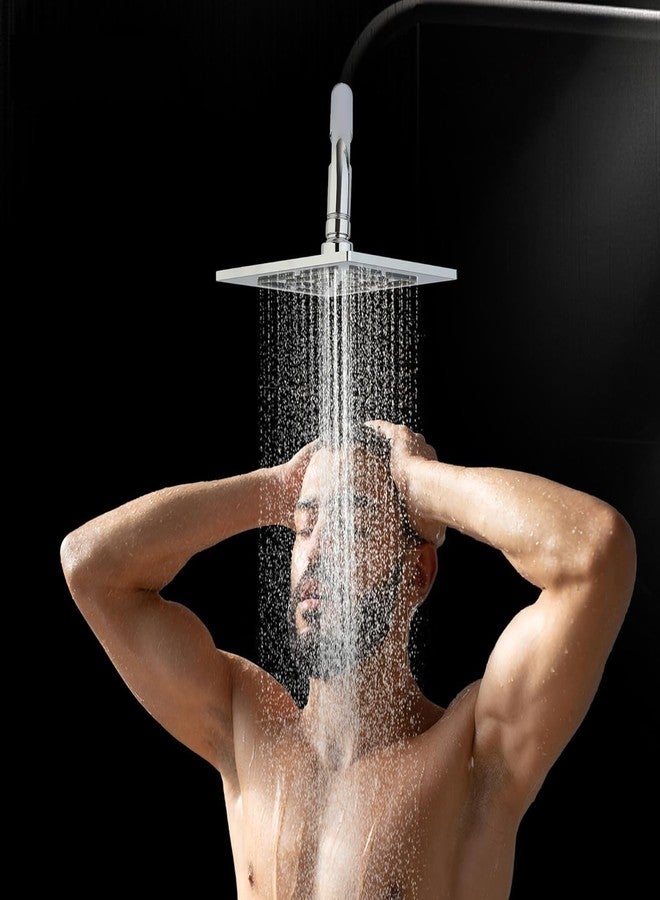 Orvos Overhead Shower, Kosi, modern curved design, with touch clean nozzles, Hiqh quality Stainless Steel, with salt tested chrome plating, 8x8 inches, head only, for high end luxury bathrooms - Image 1