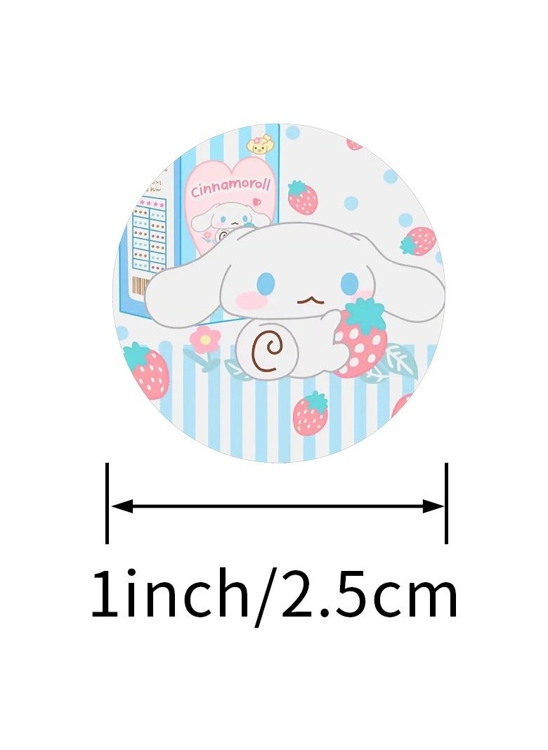 Generic 500 PCS Cinnamoroll Dog Decoration Cartoon Stickers, Diameter 1 Inch Round Self Adhesive Label DIY Manual Envelope Seal Stickers Roll for Cards Gift Envelopes Boxes  - Image 2