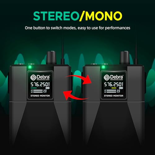 D Debra Pro ST-102 & ST-202 & M-PROI Stereo Wireless in Ear Monitor System Bodypack Receiver, Performance with 100 Adjustable Frequencies, Can Not Be Used Alone(Only 1 Bodypack) - Image 2