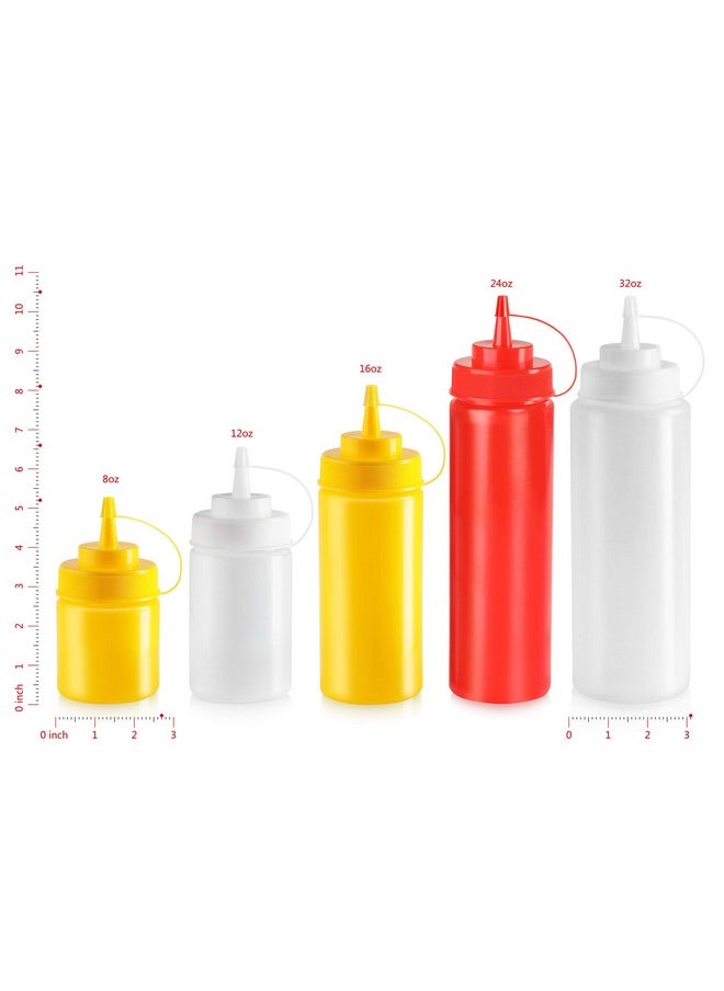 New Star Foodservice New Star Foodservice Squeeze Bottles, Plastic, Wide Mouth, 16 oz, Clear, Pack of 6  - Image 3