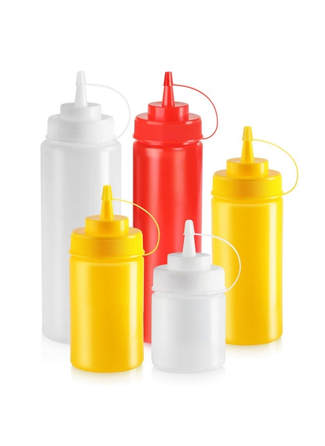 New Star Foodservice New Star Foodservice Squeeze Bottles, Plastic, Wide Mouth, 16 oz, Clear, Pack of 6  - Image 4