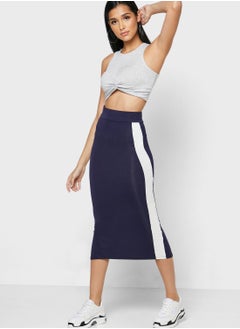 Ginger Basics Contrast Side Paneled Midi Skirt  - Image 1