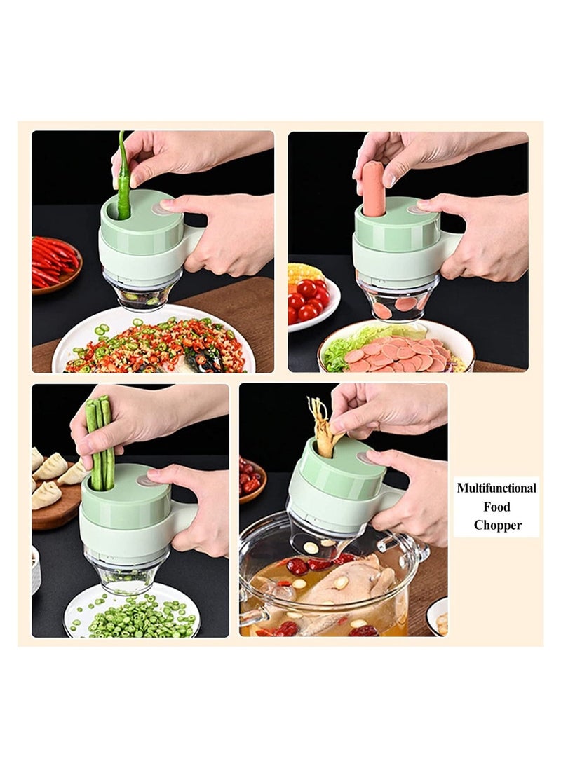 ELTRAZONE 4 in 1 Handheld Electric Vegetable Cutter Set, Portable Mini Wireless Food Processor with Brush, Gatling Vegetable Cutter Electric Garlic Chopper for Garlic Pepper Chili Onion Celery Ginger Meat - Image 5