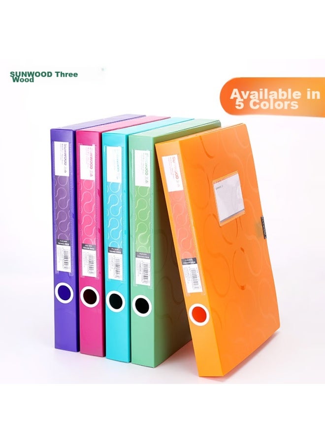 Sunwood 5-pack A4/55mm Plato Series ملفات وثائق ملونة/صناديق وثائق/منظمات وثائق/صناديق تخزين/صناديق تنظيم فئات، 5 ألوان مختلطة، Fbe4007 - Image 2