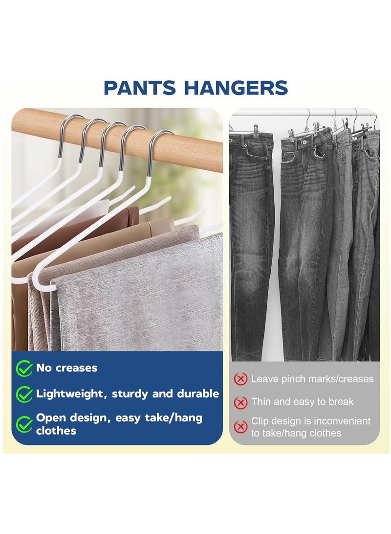 Trouser Hangers Clothes Hangers 20 Pack Open-Ended Metal Pants Hangers Non Slip Trousers Slack Hangers Organizers for Pants,Jeans, Slacks, Blanket,Scarf - Image 2