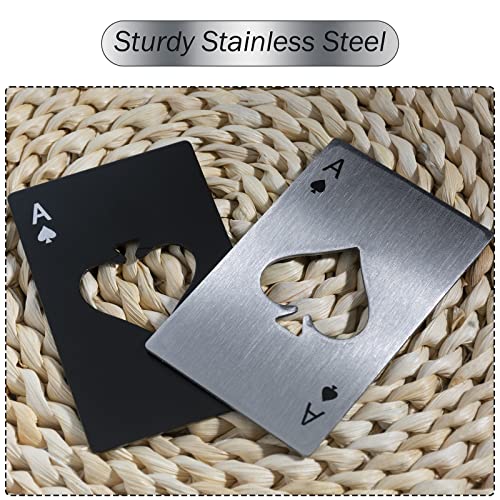 Famgee Wine Bottle Opener Stainless Steel Credit Card Size Casino Beer Bottle Opener Cap Opener for Your Wallet Wedding Party Groomsmen Bridesmaid Gifts 6 Pcs (Black) - Image 5