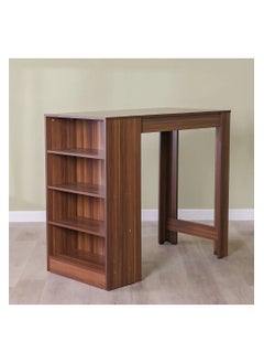 Edralin طاولة بار متينة منظم مطبخ منزلي تصميم حديث أثاث لغرفة الطعام وغرفة المعيشة والمطبخ 120x60x105.50 سم جوز فرنسي