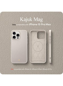 CYRILL CYRILL Spigen Kajuk Mag Compatible with iPhone 15 Pro Max Case (2023) [PC, TPU, PU Leather | Cream]  - Image 2
