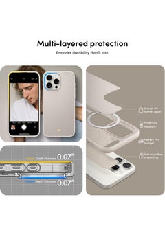 CYRILL CYRILL Spigen Kajuk Mag Compatible with iPhone 15 Pro Max Case (2023) [PC, TPU, PU Leather | Cream]  - Image 5
