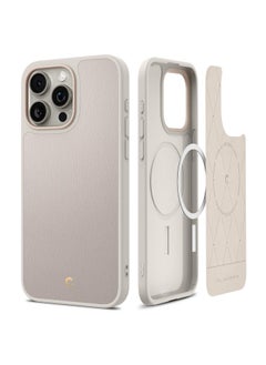 CYRILL CYRILL Spigen Kajuk Mag Compatible with iPhone 15 Pro Max Case (2023) [PC, TPU, PU Leather | Cream]  - Image 1
