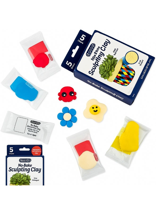 Crayola No-Bake Sculpting Clay 5-Pack – Air-Dry Modeling Clay in Primary Colors, Non-Toxic, for Kids Ages 4+ - Image 4
