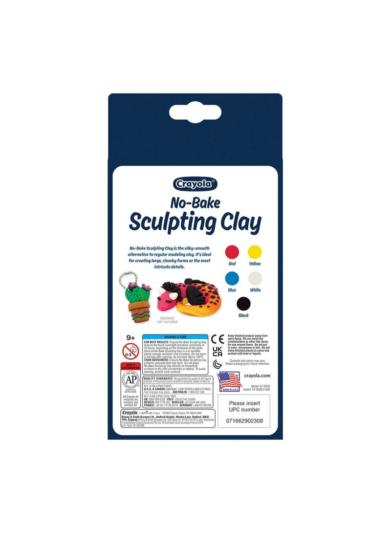 Crayola No-Bake Sculpting Clay 5-Pack – Air-Dry Modeling Clay in Primary Colors, Non-Toxic, for Kids Ages 4+ - Image 3