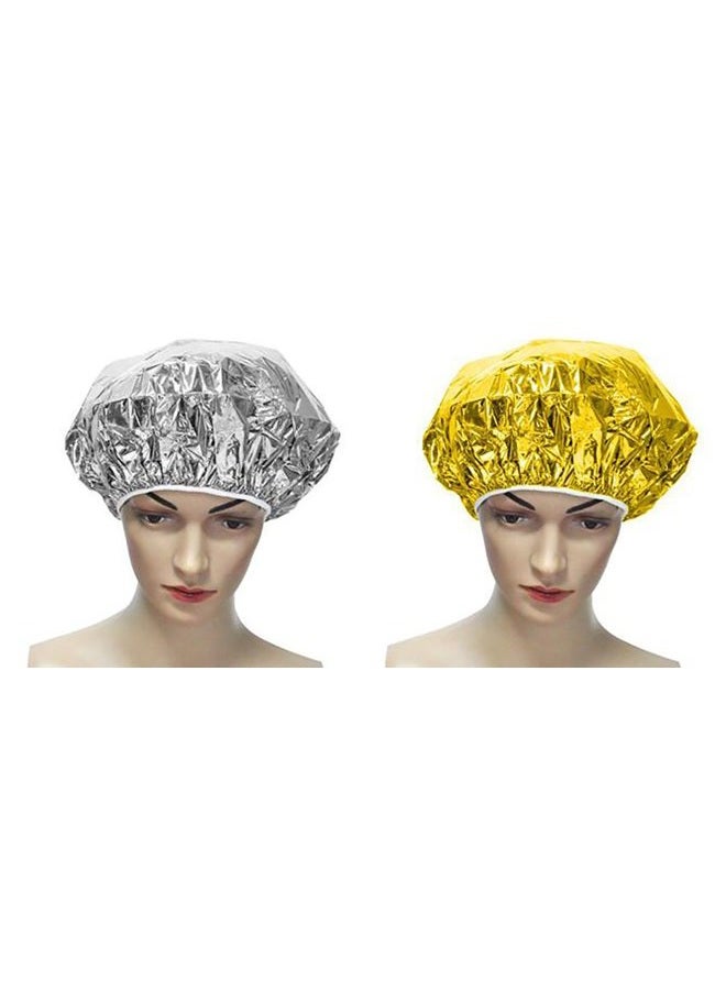 Fodattm 4PCS Salon Aluminum Foil Baking Oil Hair Cap Portable Nourishing Dry Disposable Shower Cap Waterproof Ultra-thin Bath Hat Hoods Bathroom Products (Silver) - Image 3