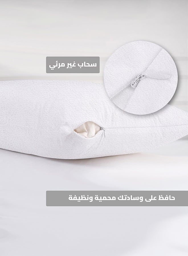 إن - هاوس طقم واقيات مخدات عدد 2 من القطن العازل للماء 100% - Image 4