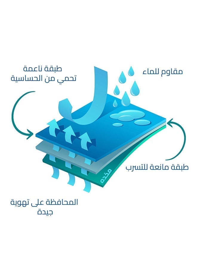 إن - هاوس طقم واقيات مخدات عدد 2 من القطن العازل للماء 100% - Image 5