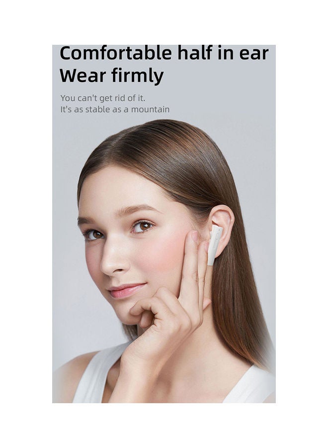 سمّاعة أذن داخليّة إير 6 بلس TWS تعمل بتقنيّة البلوتوث مع علبة شحن أبيض - Image 3
