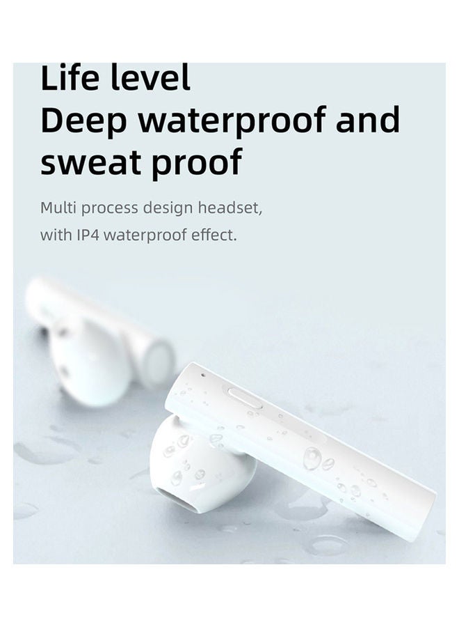 سمّاعة أذن داخليّة إير 6 بلس TWS تعمل بتقنيّة البلوتوث مع علبة شحن أبيض - Image 5