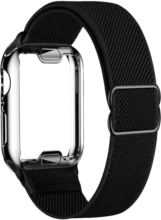 ADWLOF - 2-Pack Solo Loop Strap Compatible with Apple Watch Band 38mm 40mm 41mm 42mm 44mm 45mm,No Clasps No Buckles Stretchable Braided Sport Elastics Replacement Wristband for iWatch Series 7/6/3/SE,Women Men - Image 1